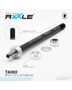 RadoxX Trailer AxXle TA002 - M12x1,0 -L- 217-229 mm