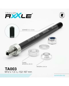 RadoxX Trailer AxXle TA003 - M12x1,0 -L- 152-167mm